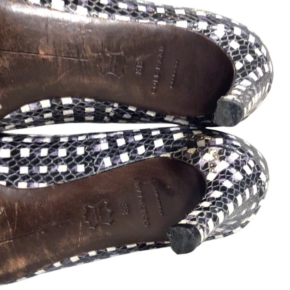 COLE HAAN 8 Eliza Grand Dress Pumps Snakeskin Embossed Leather Twee Corp Core - Picture 9 of 9